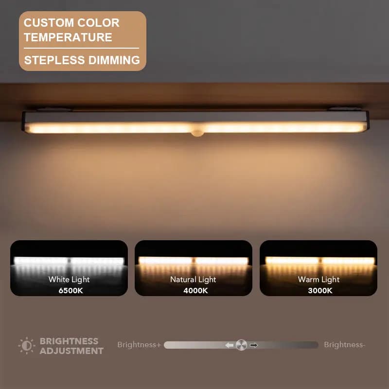 Night Lamp With Motion Sensor 1000mAh USB Rechargeable Strip Light Wireless Led Bedroom Table Lamp Kitchen Cabinet Lights