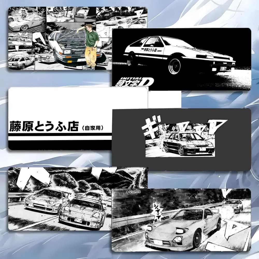 Tappetino per mouse Anime Racing I-Initial D, tappetino per mouse grande da gioco LockEdge, tappetino da scrivania per PC ispessito
