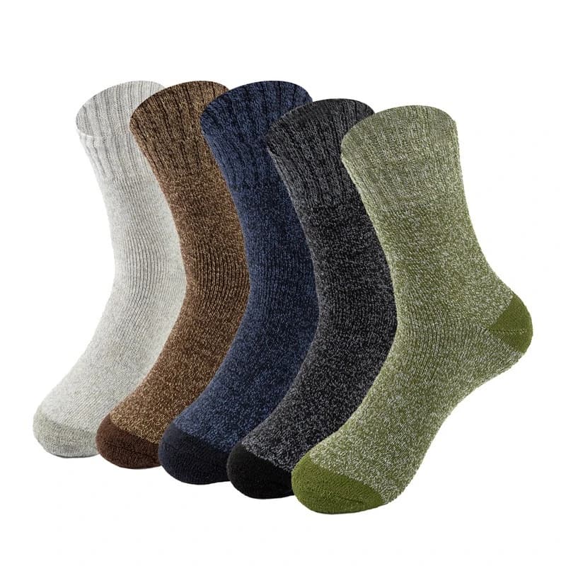 New Socks in Merino Wool 2026, 5 Paia per Uomo, Thermal Socks Super Expenses for Hiking and Cold climates