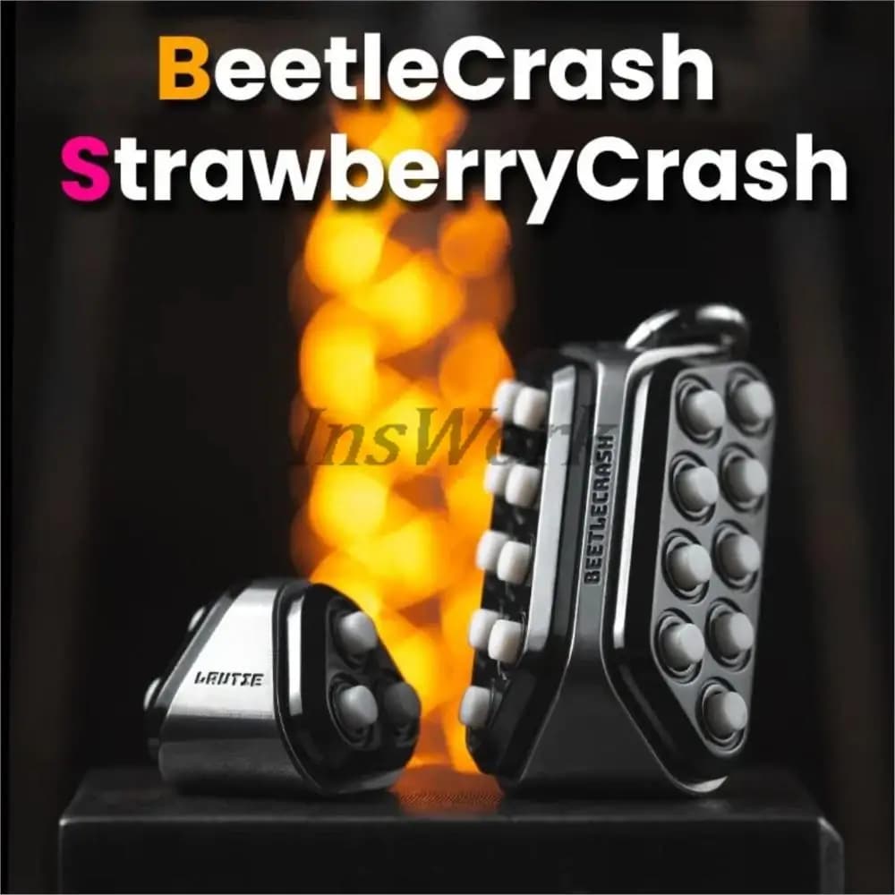 LAUTIE EDC Beetle Crash & Strawberry Crash Metal Push P o p Bubble Fidget Toy Spy Wars Series