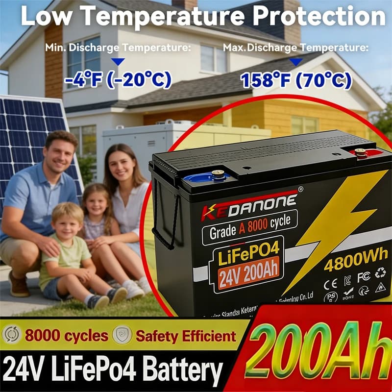 New LIFEPO4 Battery 32700 200AH 24V Integrated with BMS 200A for RV, Solar, Externally Rechargeable, Fosfato Iron Lithium Accumulation Network