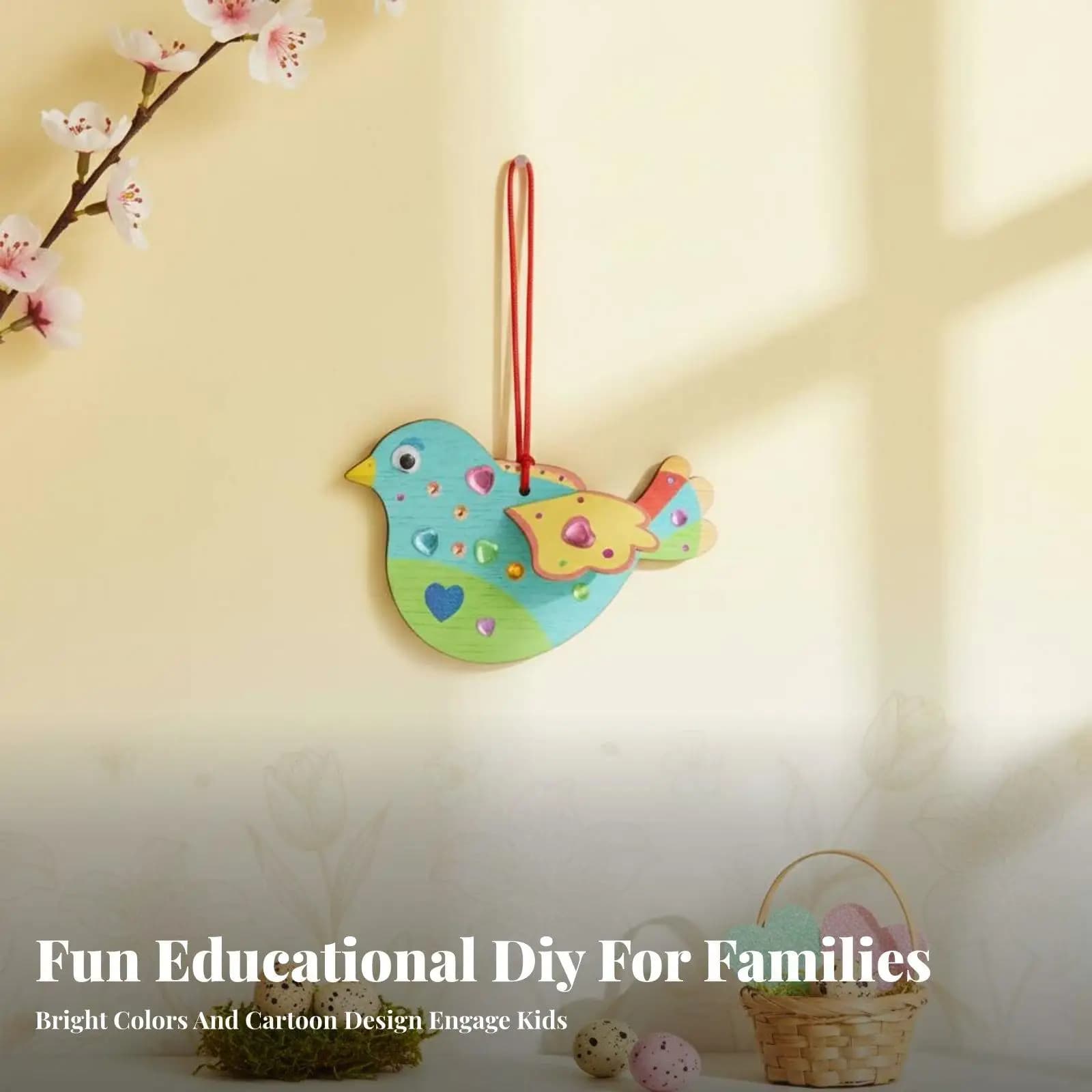 DIY Wooden Bird Ornament Craft Kit for Kids 3D Puzzle Paint Set Educational Wood Toys Creative Children Activity