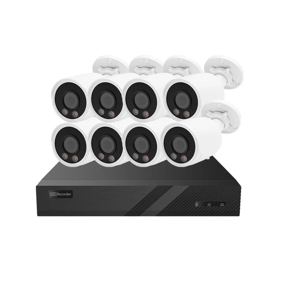 Kit di Sicurezza 2026 8CH POE con Telecamere 6MP Lite, Set di 8 Telecamere 4MP per Interni ed Esterni Impermeabili, Controllo App Mobile P2P, Allarme Movimento, Telecamere CCTV