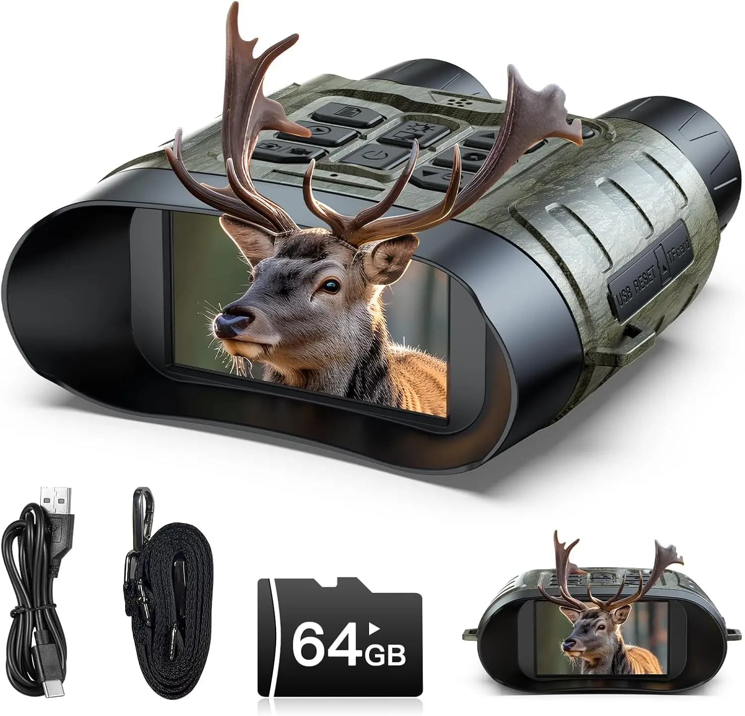 Night visor with 112MP 4K, Zoom 12X and 5000mAh Battery, Includes 64GB Card for Birdwatching