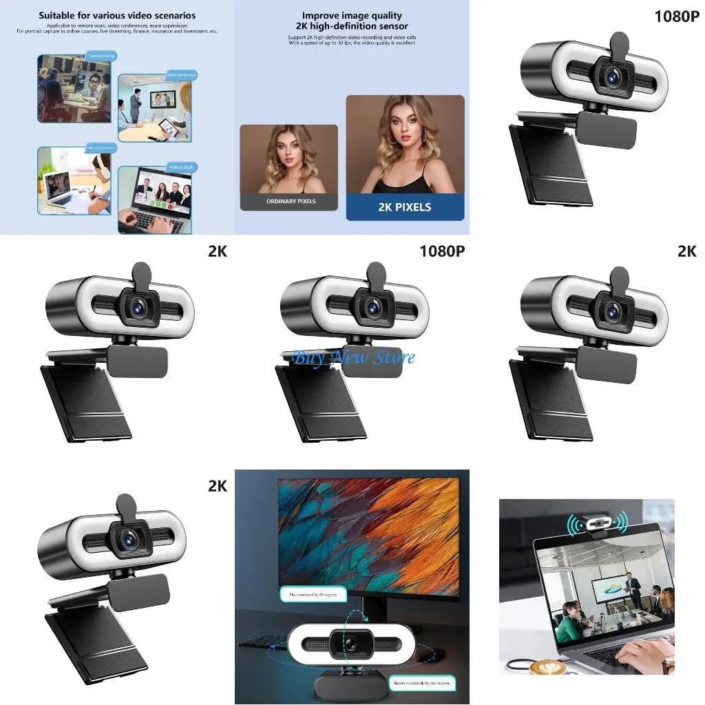 Webcam 20CE 1080p/2K with removable and wide-angle privacy cover for remote work registration