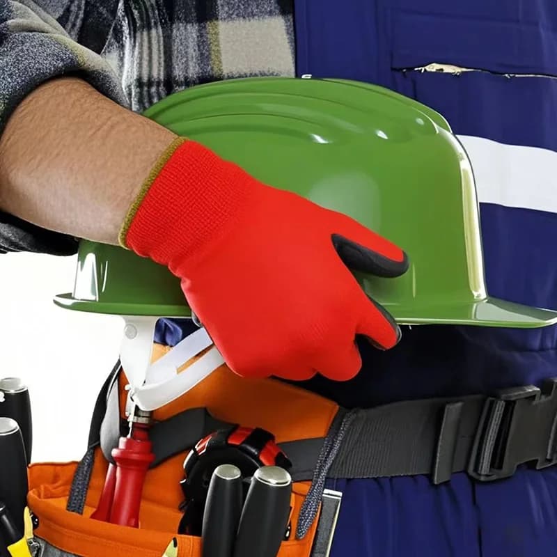 Protezione del lavoro: guanti da lavoro in nitrile spesso durevoli rossi e neri, guanti da lavoro in lattice antiscivolo e resistenti all'usura, guanti da lavoro in gomma