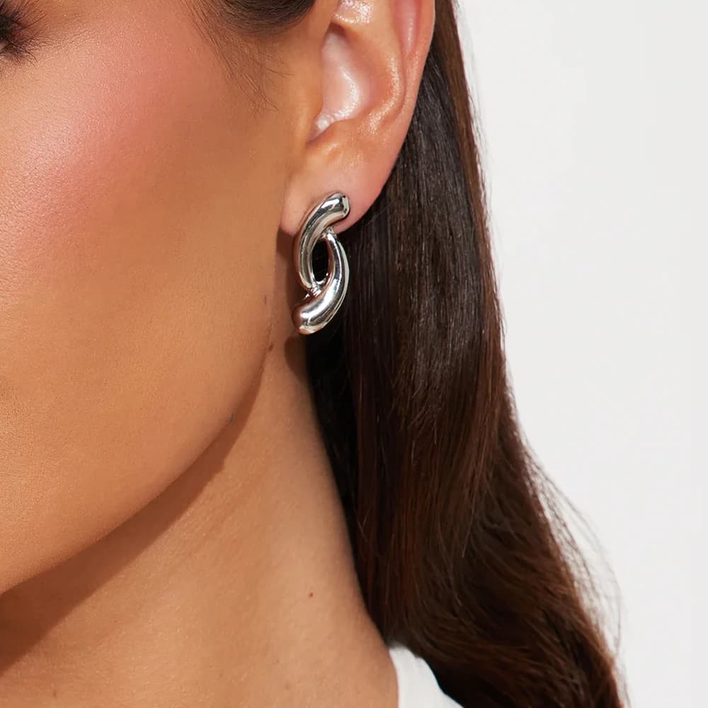Minimalismo Semplice Goccia d'acqua Orecchini twist Accessori donna Design alla moda Orecchini geometrici in metallo Regalo di gioielli per feste