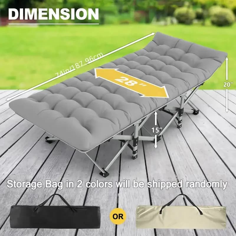 Foldable camping bed for adults with mattress Sleeping beds with case Portable travel bed for tent Home Office Beach