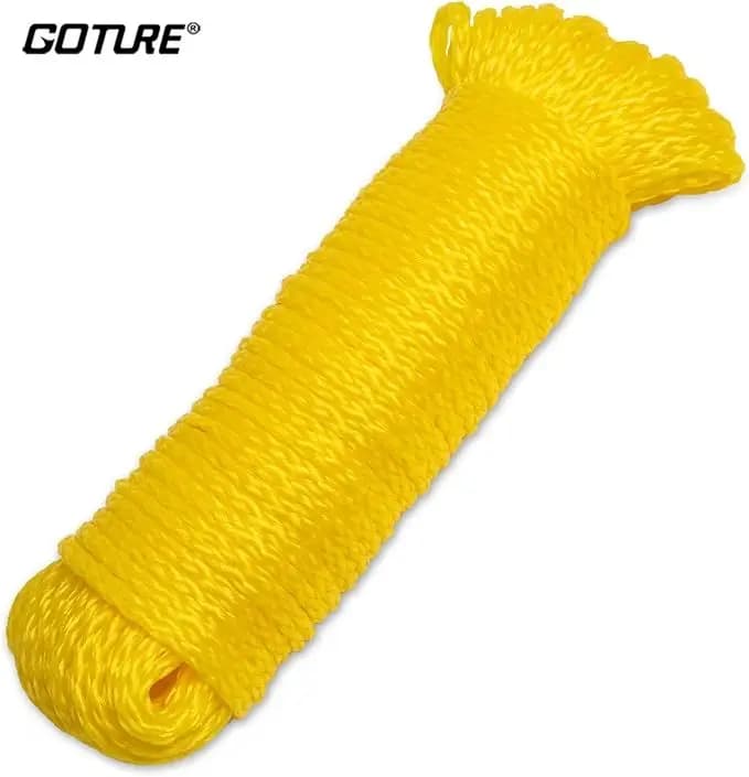 Goture Corda in nylon per barca 100FT Linea galleggiante intrecciata in PE resistente 1/4" per marina/campeggio Multifunzionale antiscivolo e nodo facile