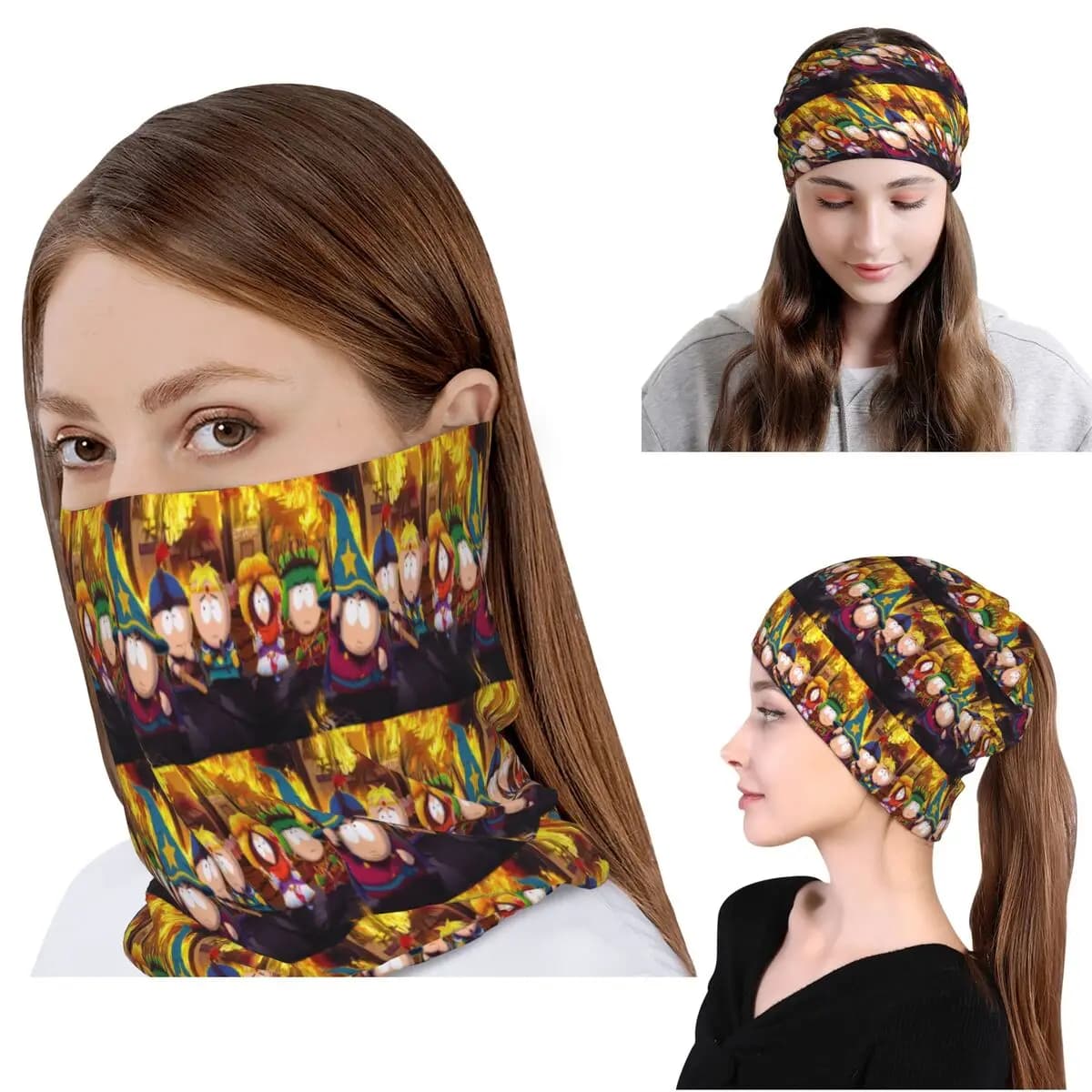 SouthPark Wizards Bandana Neck Gaiter Wrap Scarf Fascia per la testa multiuso, berretto per uomo e donna, per l'inverno
