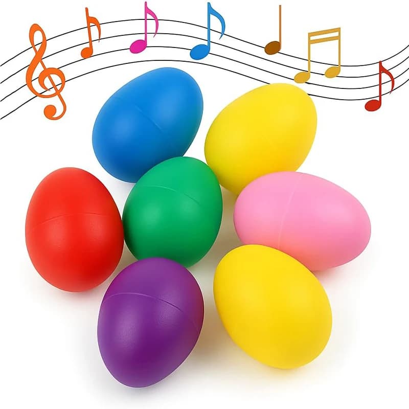 2 Pezzi Uova Sonaglio in Plastica, Strumenti Musicali, Uova di Pasqua, Maracas, Premio per Classe, Regali per Feste per Bambini, Riempitivi per Calze