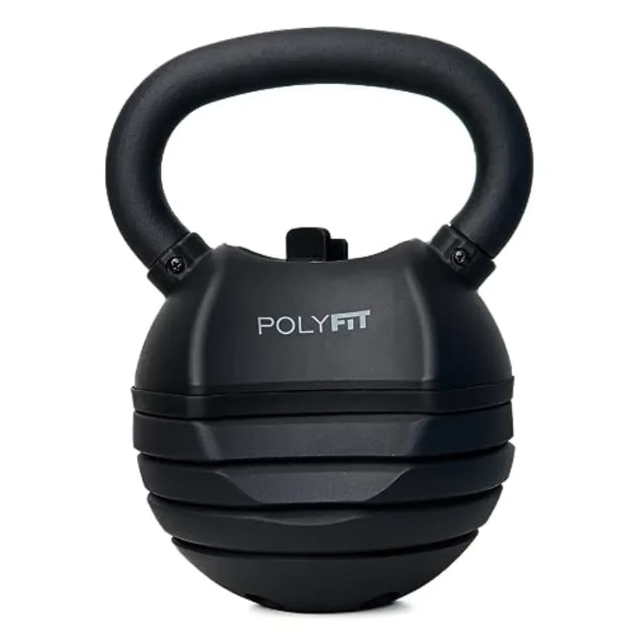 Home gym adjustable kettlebell set in black rubber-coated cast iron, 30/40/50 lbs, ergonomic handle with secure grip and smooth