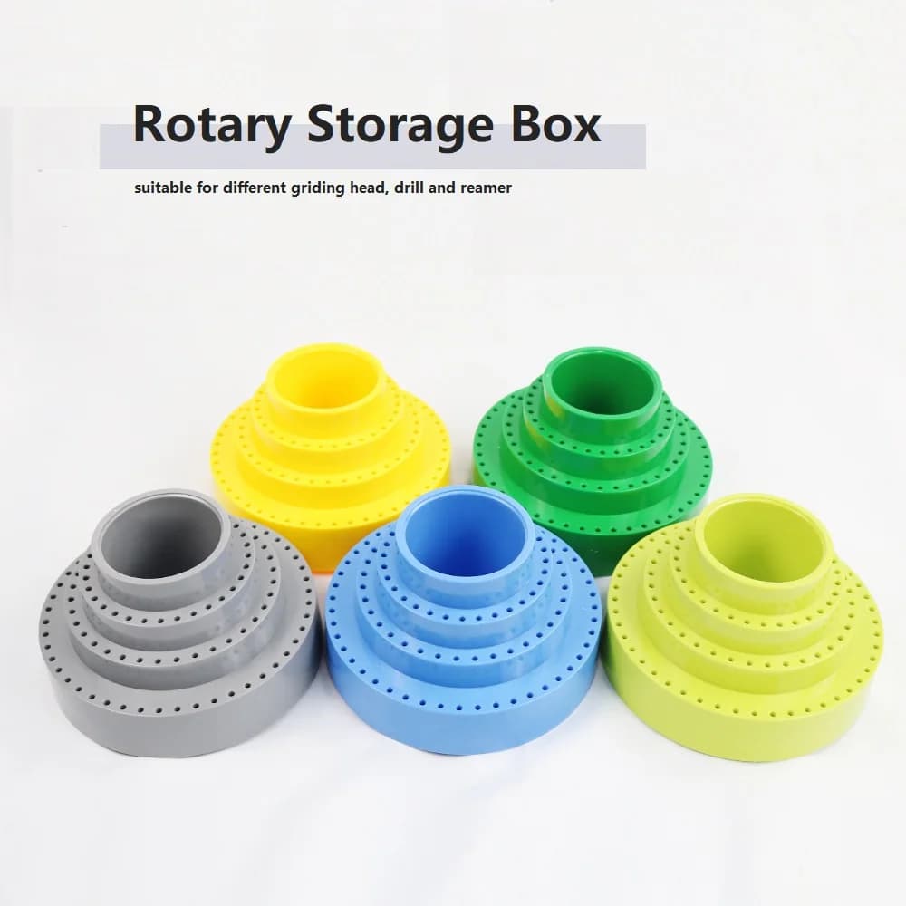 Professional Rotating Round Shape Drill Bit Storage , 360° Rotary Jewelry Storage Box Accessories Base Tool Organizer DIY Tool