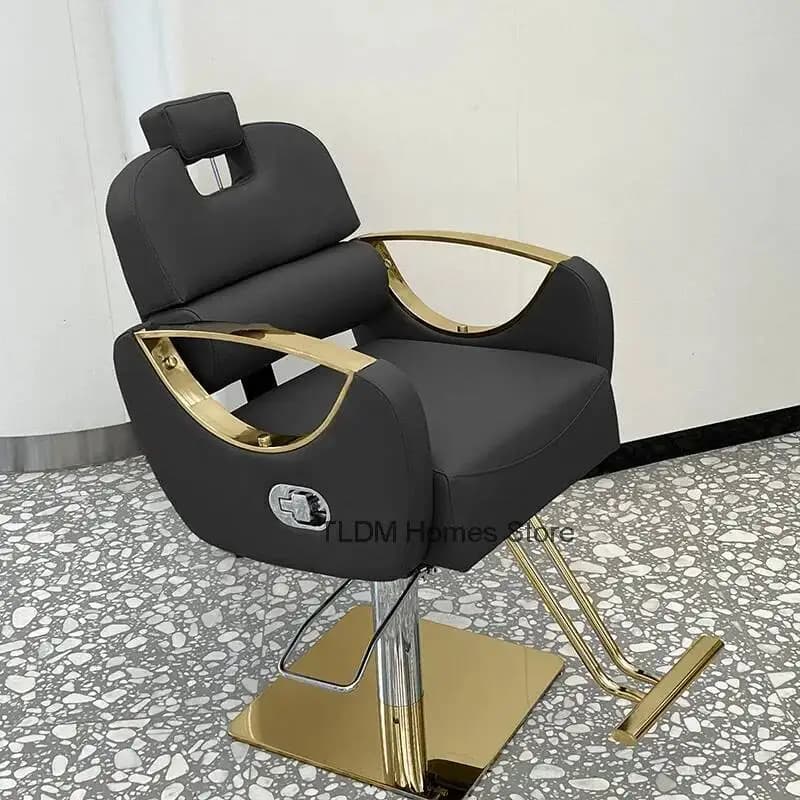 Sedia Girevole da Barbiere in Pelle di Lusso, Attrezzatura per Salone, Sedia da Barbiere con Gambe Idrauliche, Silla De Barbero, Arredamento per Salone