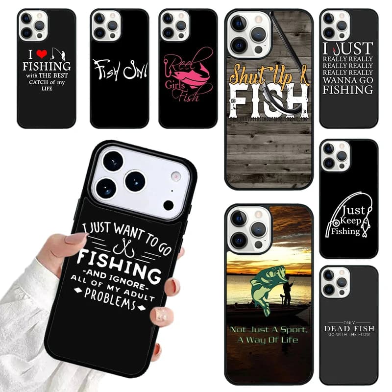 Fishing Quotes Phone Case For iPhone 17 16 15 14 13 12 11 Pro Max 17air Shockproof Cover Fundas