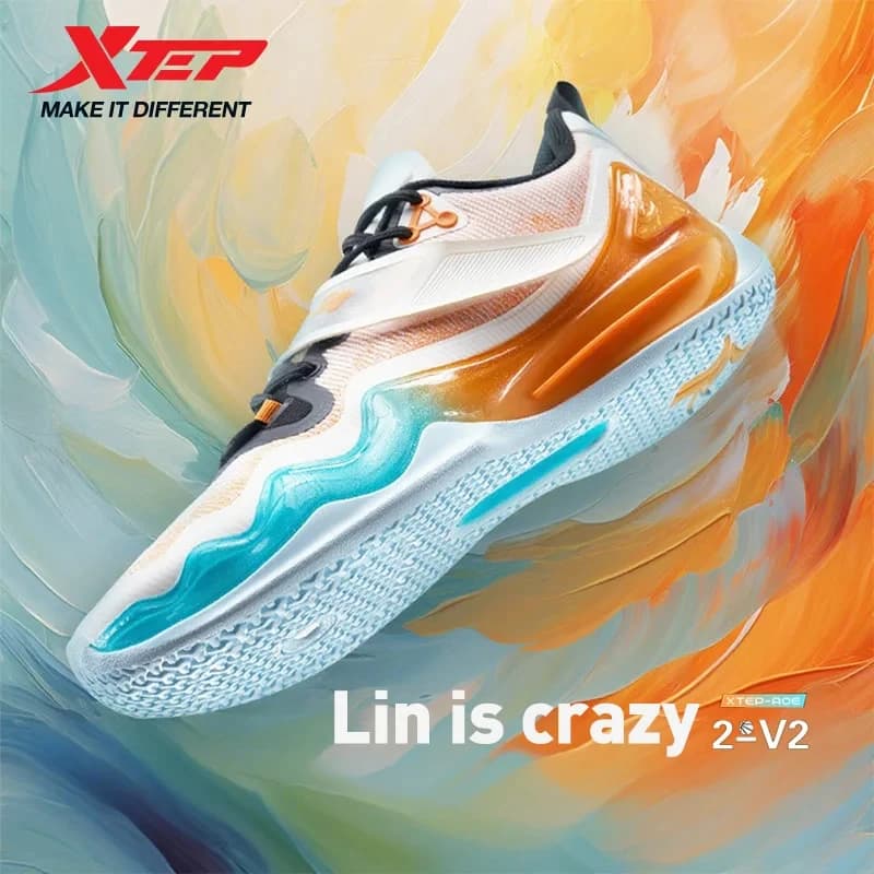 Xtep Linsanity2-V2 Basketball Shoes For Men Summer Combat Sports Shoes High Top Shock Absorption Soft Sneakers 876219120006