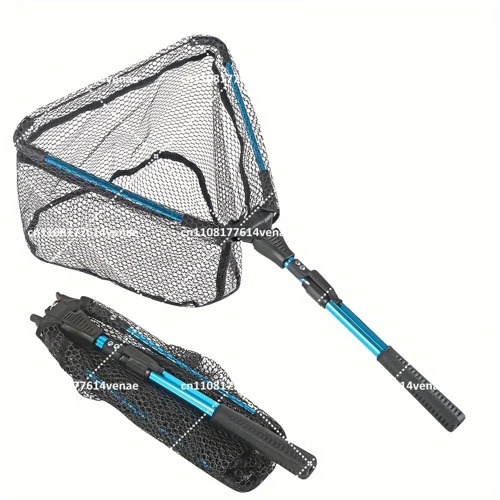 Aluminum Alloy Retractable Triangular Telescopic Folding Fishing Net 1pc