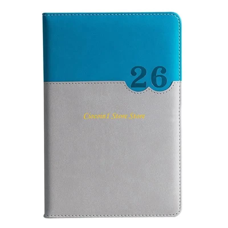 Agenda accademica giornaliera in pelle con copertina morbida A3PC 2026 con marchio mensile colorato