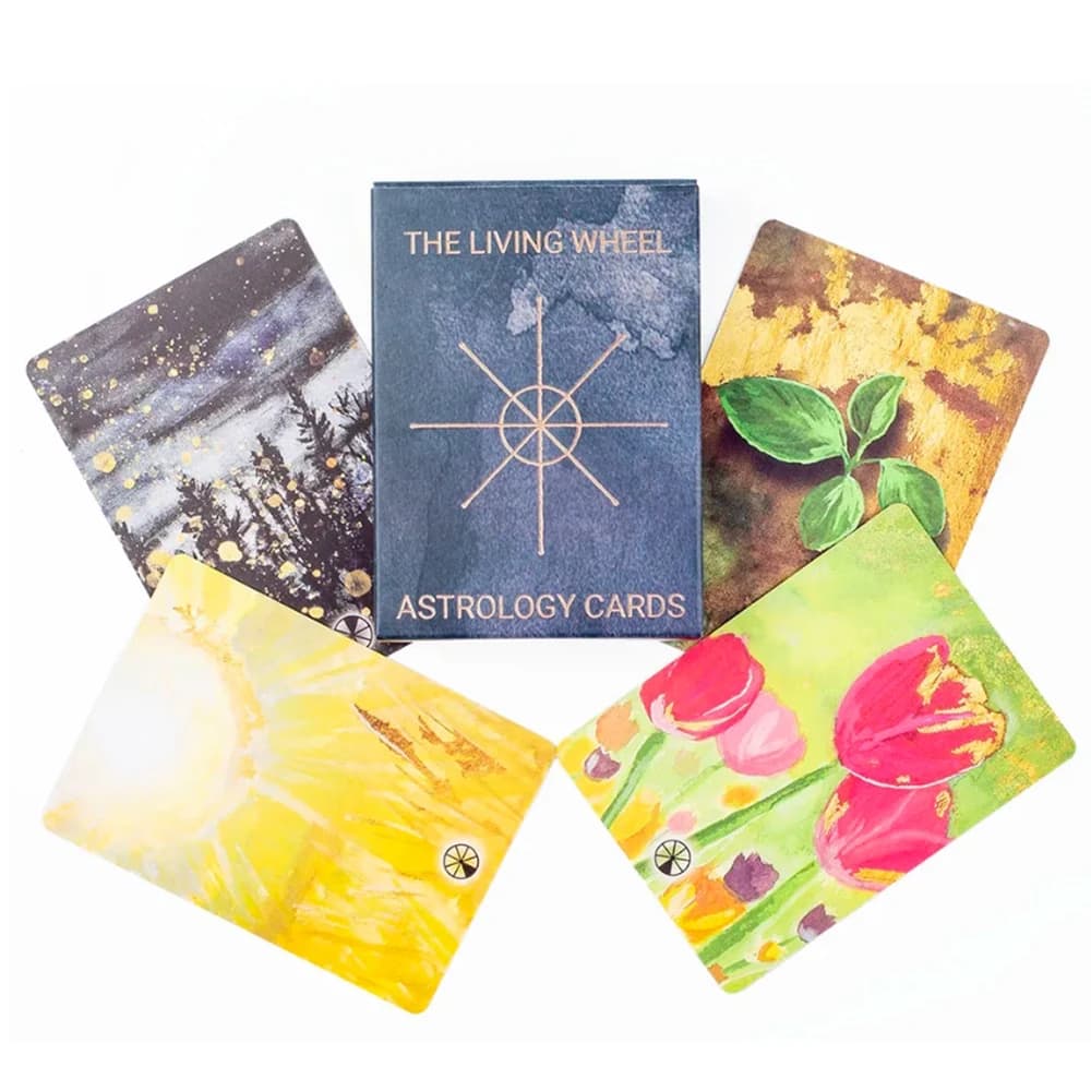 The Living Wheel Astrology Cards 55 Oracle Cards Deck for Fortune Telling and Divination Perfect for Board Games 8.8*6.3cm