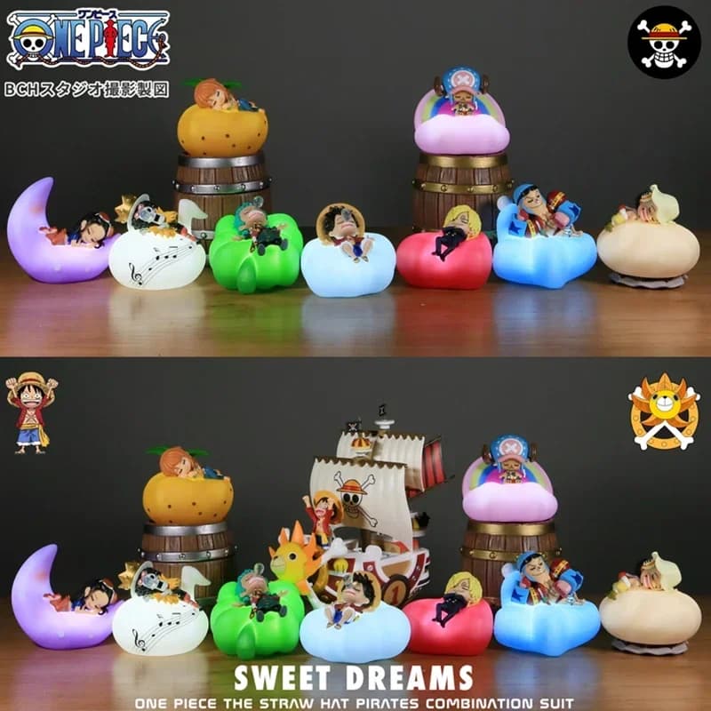 Anime One Piece Sweet Dreams Series Rufy ricaricabile LED umanoide luce notturna modello ornamento display regalo per bambini