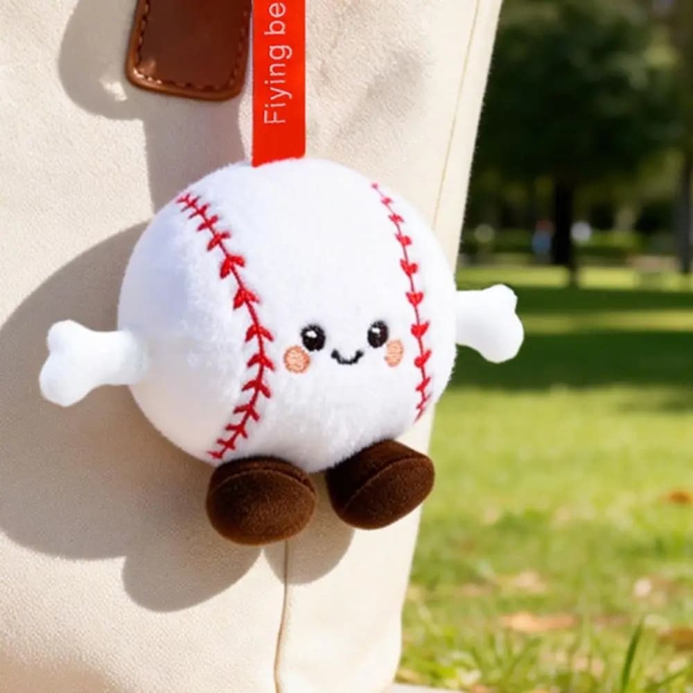 Nuovo Portachiavi Creativo a Forma di Baseball, Morbidi Giocattoli di Peluche a Forma di Pallone da Calcio, Divertenti Giocattoli Pelosi, Portachiavi a Forma di Palla, Regali per Amici