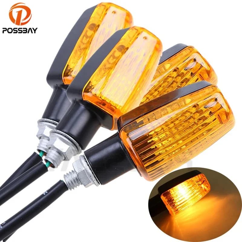 POSSBAY 4Pcs indicatori di direzione moto universali lampeggiatore lampadina ambra lampeggiatore per Honda Kawasaki Suzuki Yamaha lampada