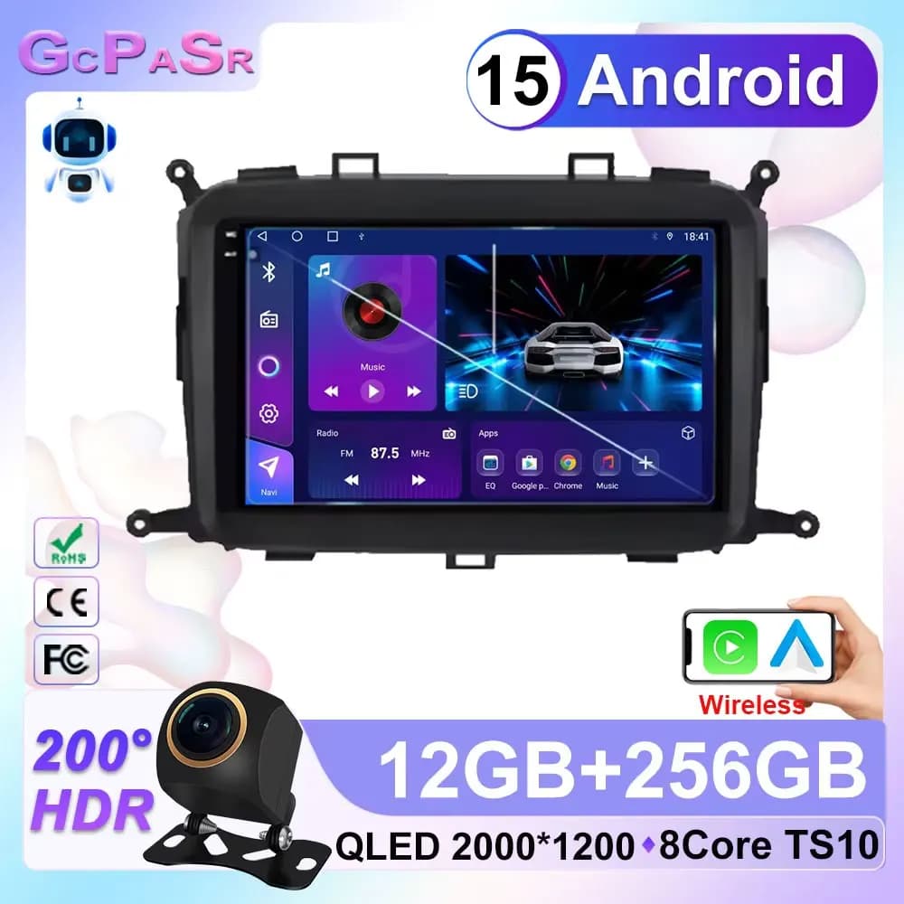 Auto Android Per KIA Carens 2013 2014 2015 -2018 Auto Lettore Multimediale 5G wifi Navigazione GPS Schermo DVD QLED ad alte prestazioni