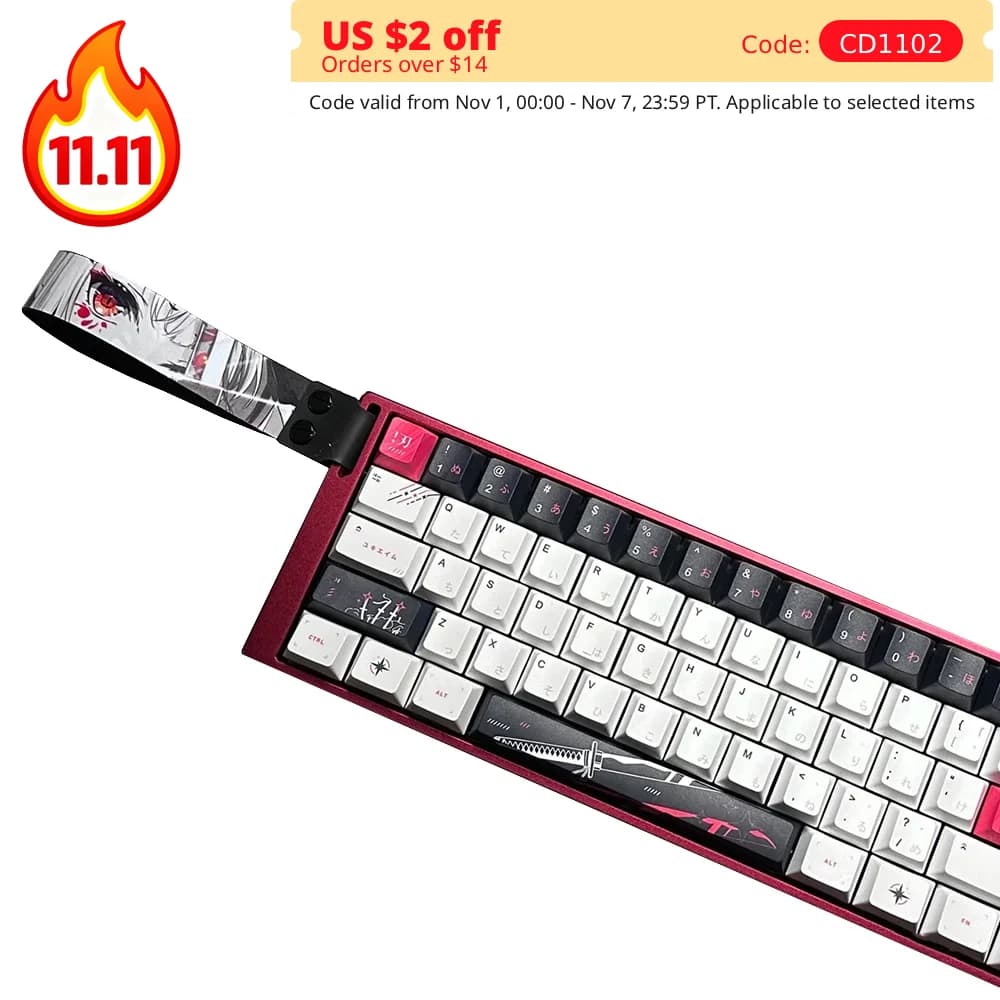 Giappone Anime Yukiaim Copritasti Wooting Keycap Tastiera meccanica Cherry Profilo Sublimazione della tintura Bianco Nero Cap 131 tasti