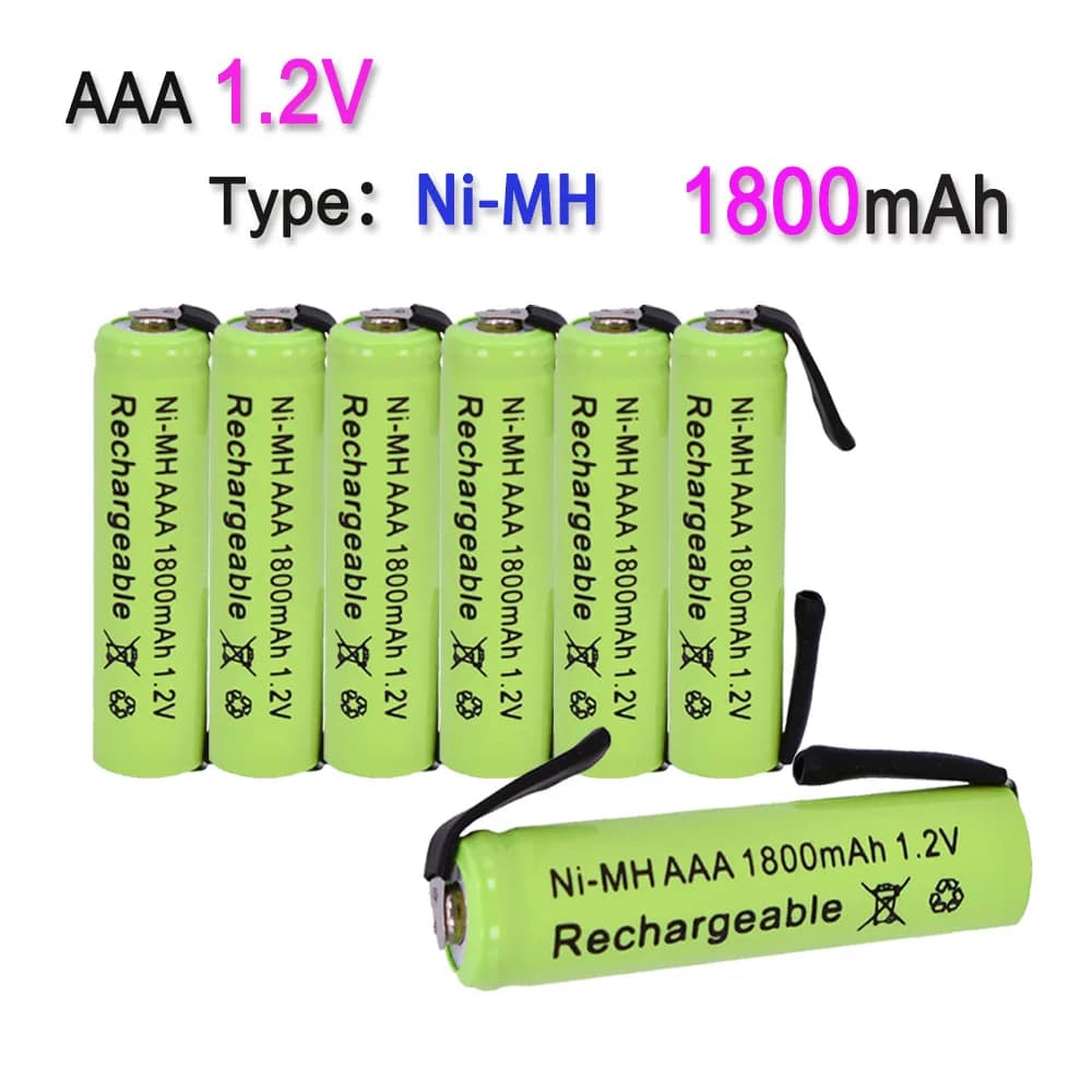 AAA 1.2V 1800mAh ni-mh with rechargeable battery welders, for electric shaver, razor, toothbrush etc
