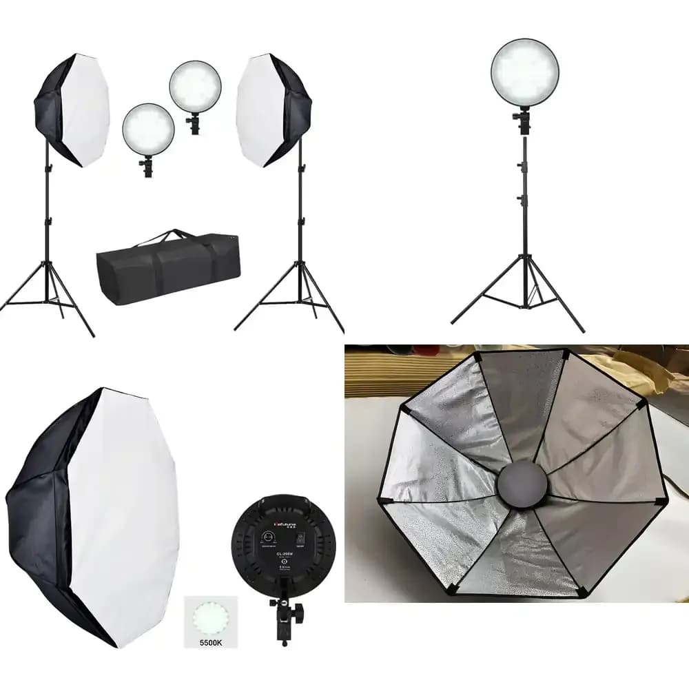 Kit di Illuminazione LED 50W con Softbox, Set per Fotografia con Supporto e Borsa per il Trasporto