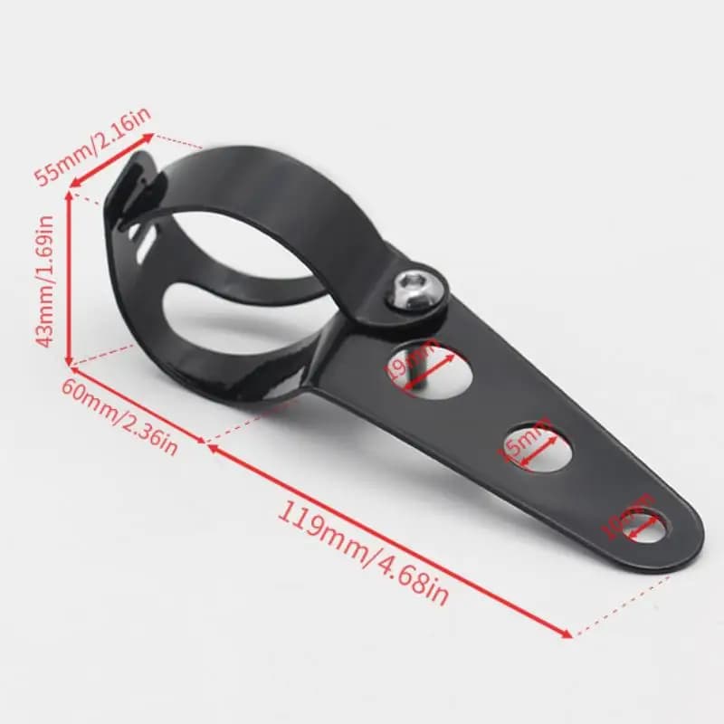 Universal mounting bracket for 5.75" and 7" motorcycle lighthouse – adjustable fork clamp for Chopper light