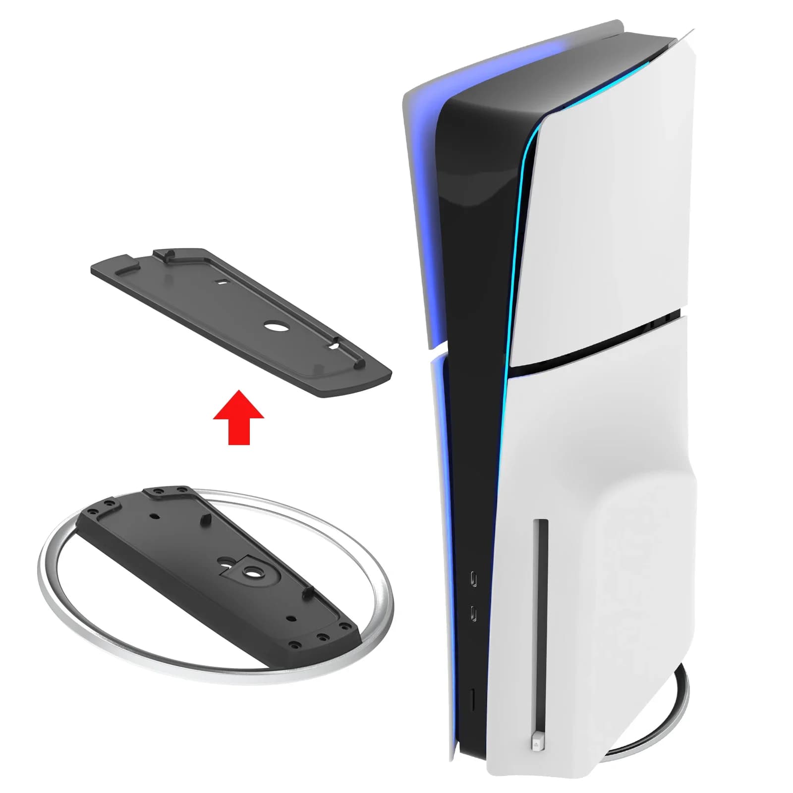 Supporto verticale in metallo per console versione disco digitale PS5/Slim/Pro Supporto base di raffreddamento antiscivolo per console Playstation 5