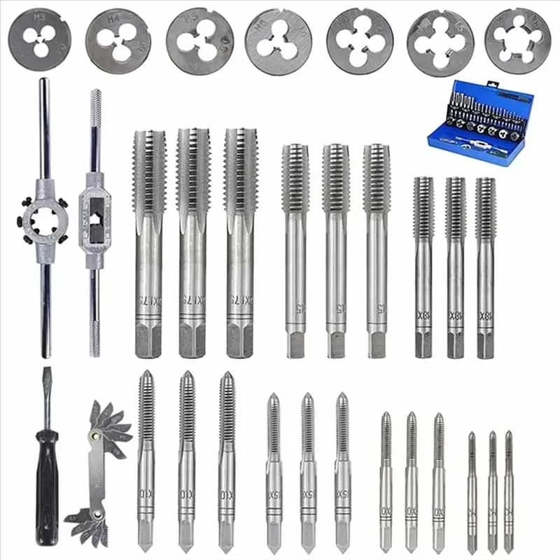 AT29-M3-M12 Set di dadi per chiave filettata 32 pezzi Kit di strumenti per maschiatura metrica Tappo conico per riparazione viti bullone M3 M4 M5 M6 M8 M10 M12