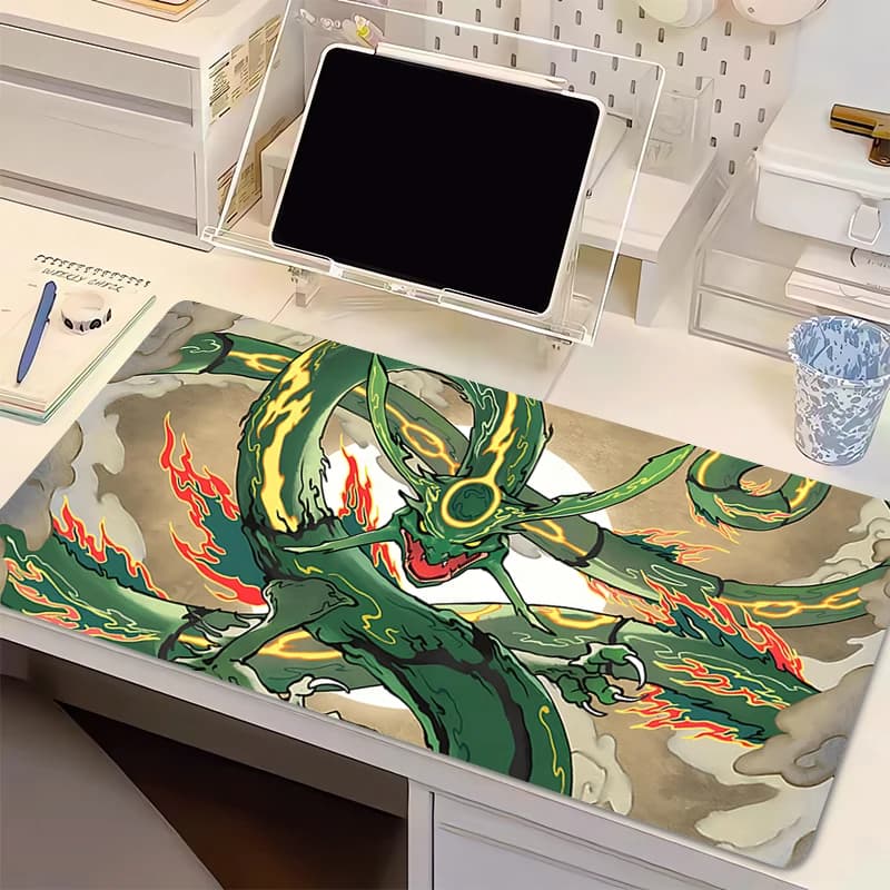Tappetino per mouse P-Pokemon Rayquaza Large Mini Pc Computer Gamer Kawaii Accessori da gioco Mousepad Tappetino per tastiera Tappetino da scrivania Tappetino da tavolo