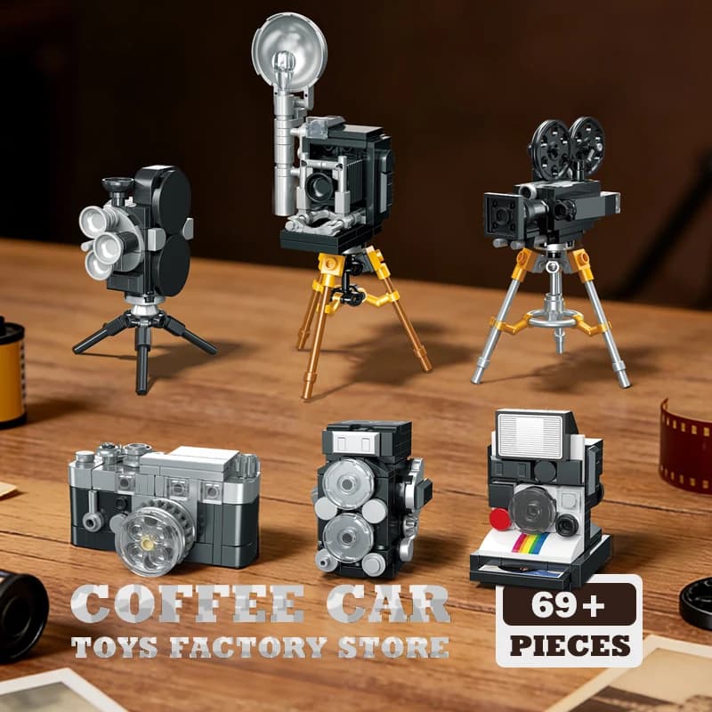 Modellino 3D Creativo di Fotocamera Retrò in Mattoncini MOC, Blocchi da Costruzione Vintage Mecha, Giocattoli Puzzle, Decorazione da Scrivania, Regalo di Compleanno per Adulti e Adolescenti, Fai da Te