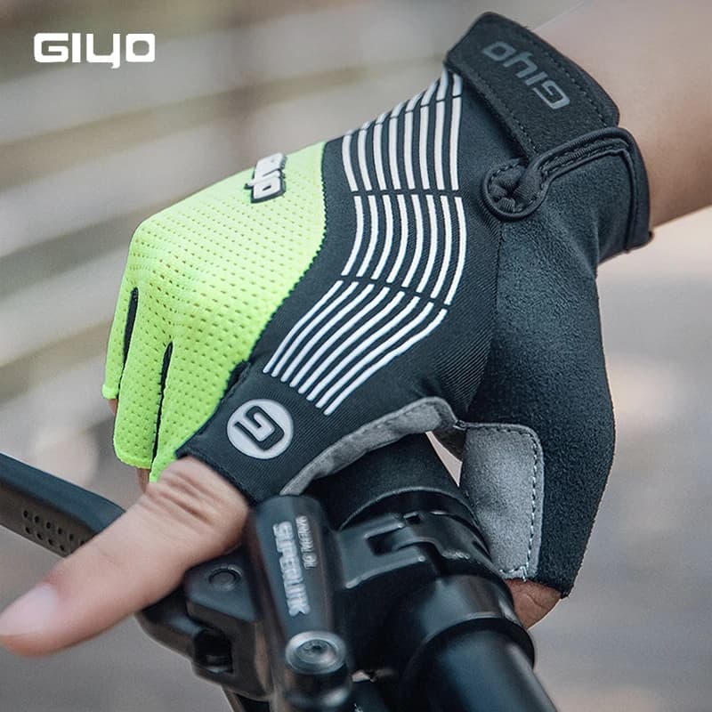 Giyo Hand-Free Cycling Gloves, half Summer Gloves with SBR Padding, Urti Absorption, Lycra Fabric, Elastics and Breathables