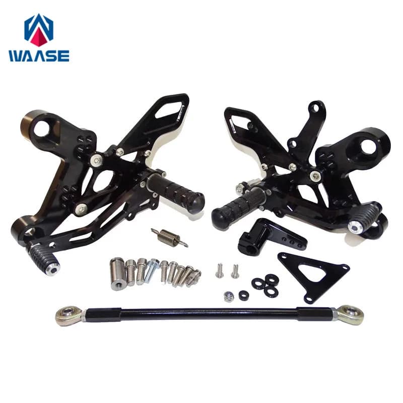 Waase Per Yamaha MT09 FZ09 MT-09 FZ-09 MT 09 2017 2018 2019 2020 Regolabile Rider Set Posteriori Rearset Poggiapiedi Resto Del Piede Pioli