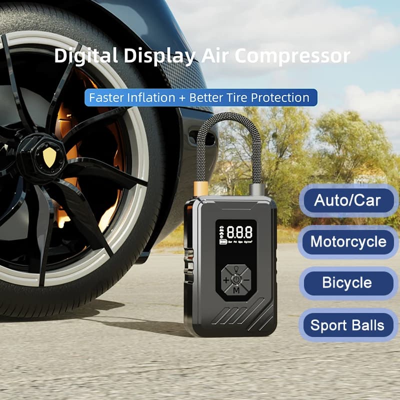Mini Compressore d'Aria Portatile Senza Fili per Auto, Moto, Biciclette e Palloni
