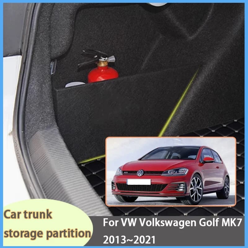 Organizer per Bagagliaio Auto, Divisorio Laterale per VW Volkswagen Golf MK7 2013~2021 2020, Scatola Portaoggetti Interna per Bagagliaio