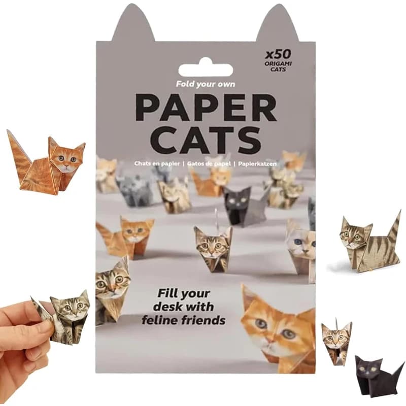 50pcs DIY Cat Origami Set Fun Handmade Animal Decorations Paper Crafts Kit for Creative Fun
