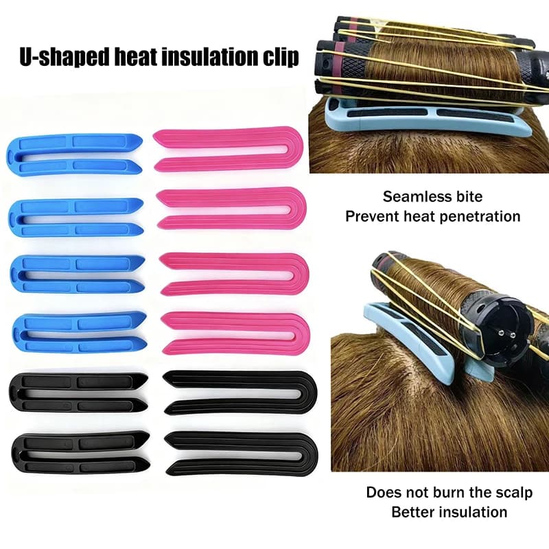 【Pace】6/12 pezzi clip isolante a forma di U salone ad alta temperatura permanente dei capelli barbiere permanente cuscinetto per capelli ricci accessori strumenti per lo styling