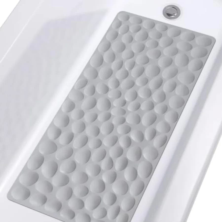 Tappetino Antiscivolo per Vasca da Bagno in Gomma Morbida con Forti Ventose, Grigio