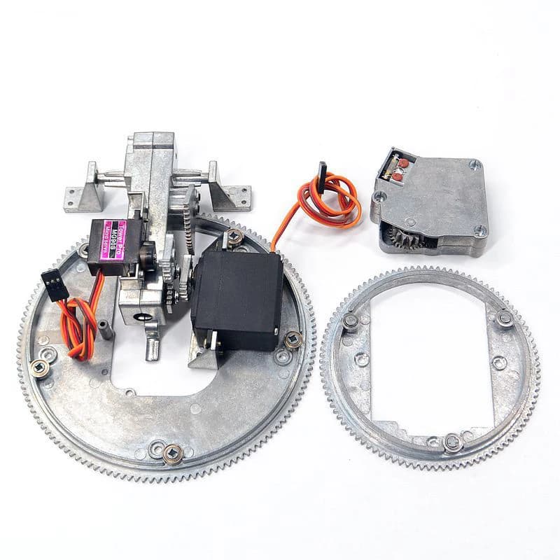 Parti di modifica del modello del serbatoio Henglong canna della pistola telescopica in metallo torretta rotante Wave Box torretta Kit di ingranaggi a 360 gradi M1A2 T90