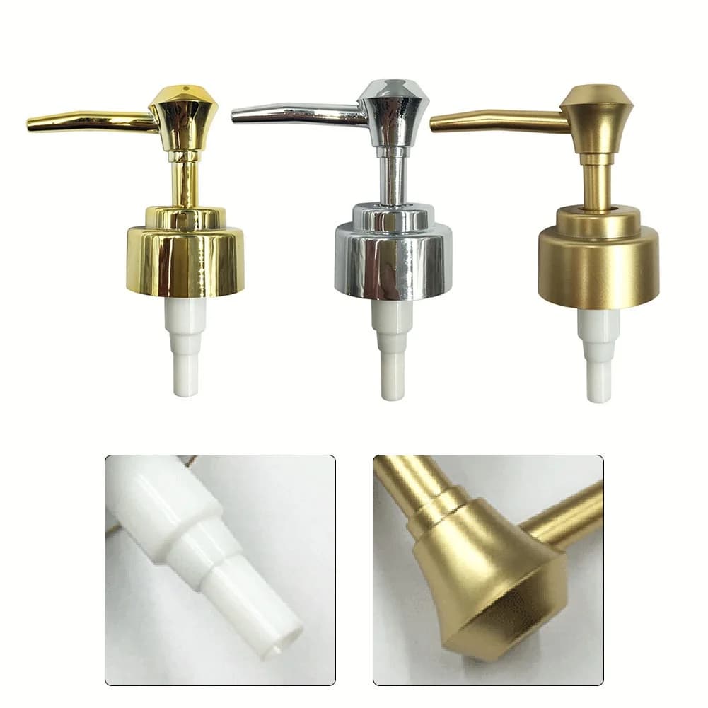 Pompa per sapone dorato Dispenser per lozione liquida Ugello per testa Bagno Sapone liquido Dispenser per shampoo Accessori in plastica