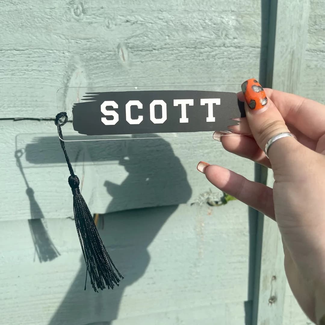 Customized football sports jersey bookmarks with cotton tassels - Customizable in bright colors - A gift for dad, son, or brothe