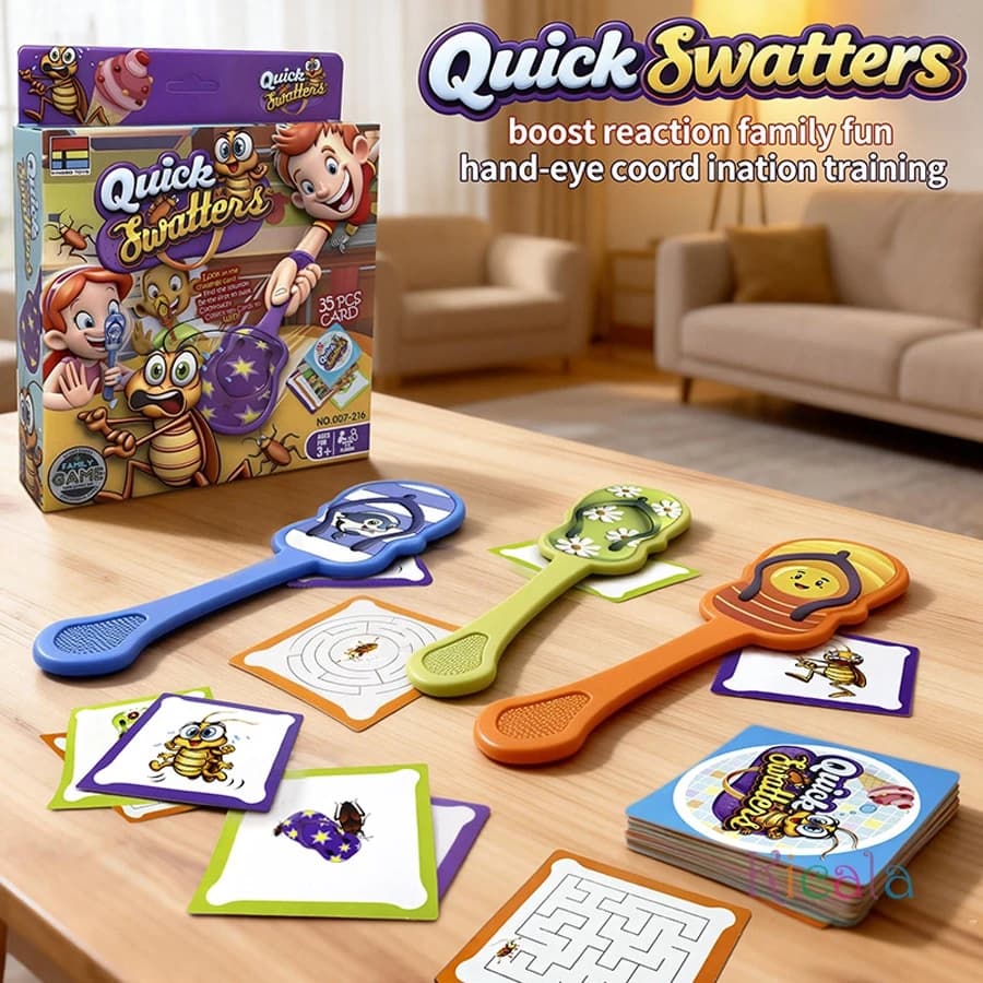 Gioco Quick Swatters per Bambini, Gioco per Feste in Famiglia, Gioco di Reazione Rapida, Coordinazione Occhio-Mano, Gioco da Tavolo Multigiocatore