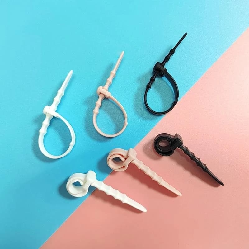 20 Pcs Reusable Cable Ties Silicone Cord Elastic Silicone Cord Keeper