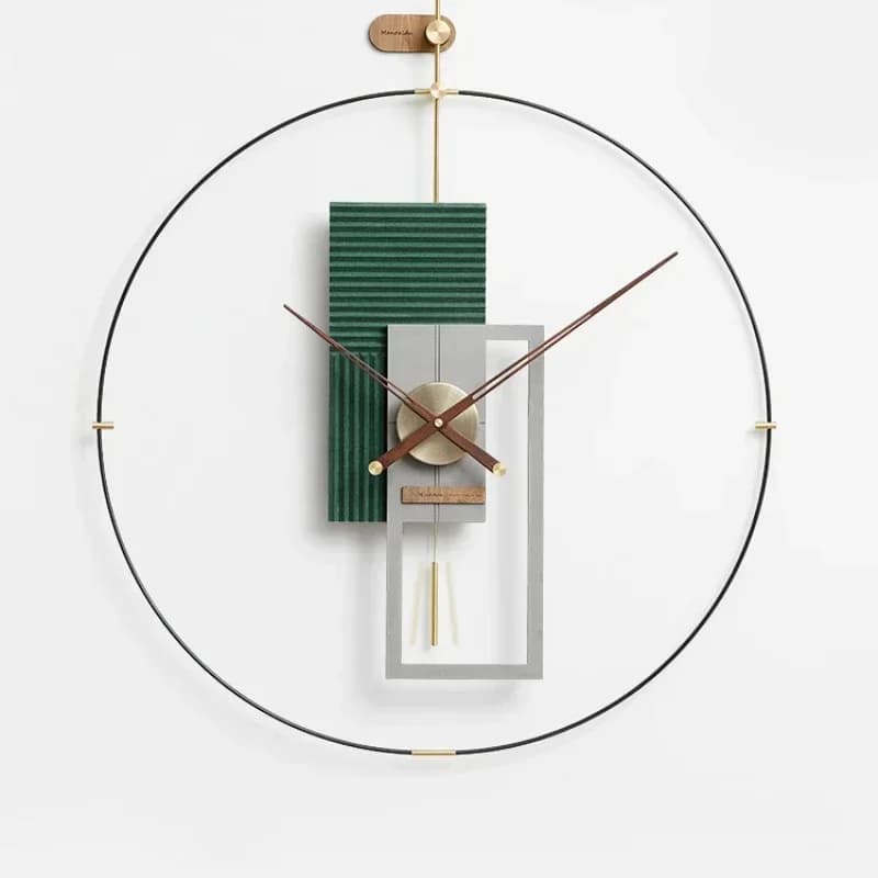 Nordic Luxury Wall Clock - Modern Spanish Design with Large Pendulum, Creative Living Room Decor