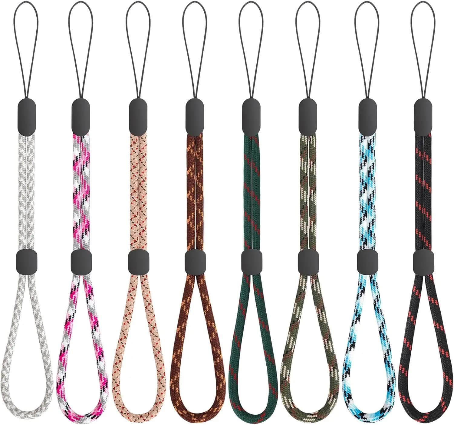Cinturino da Polso, Cordino Regolabile in Nylon Colorato per Telefono Cellulare, Fotocamera, Chiavetta USB, Badge Identificativo