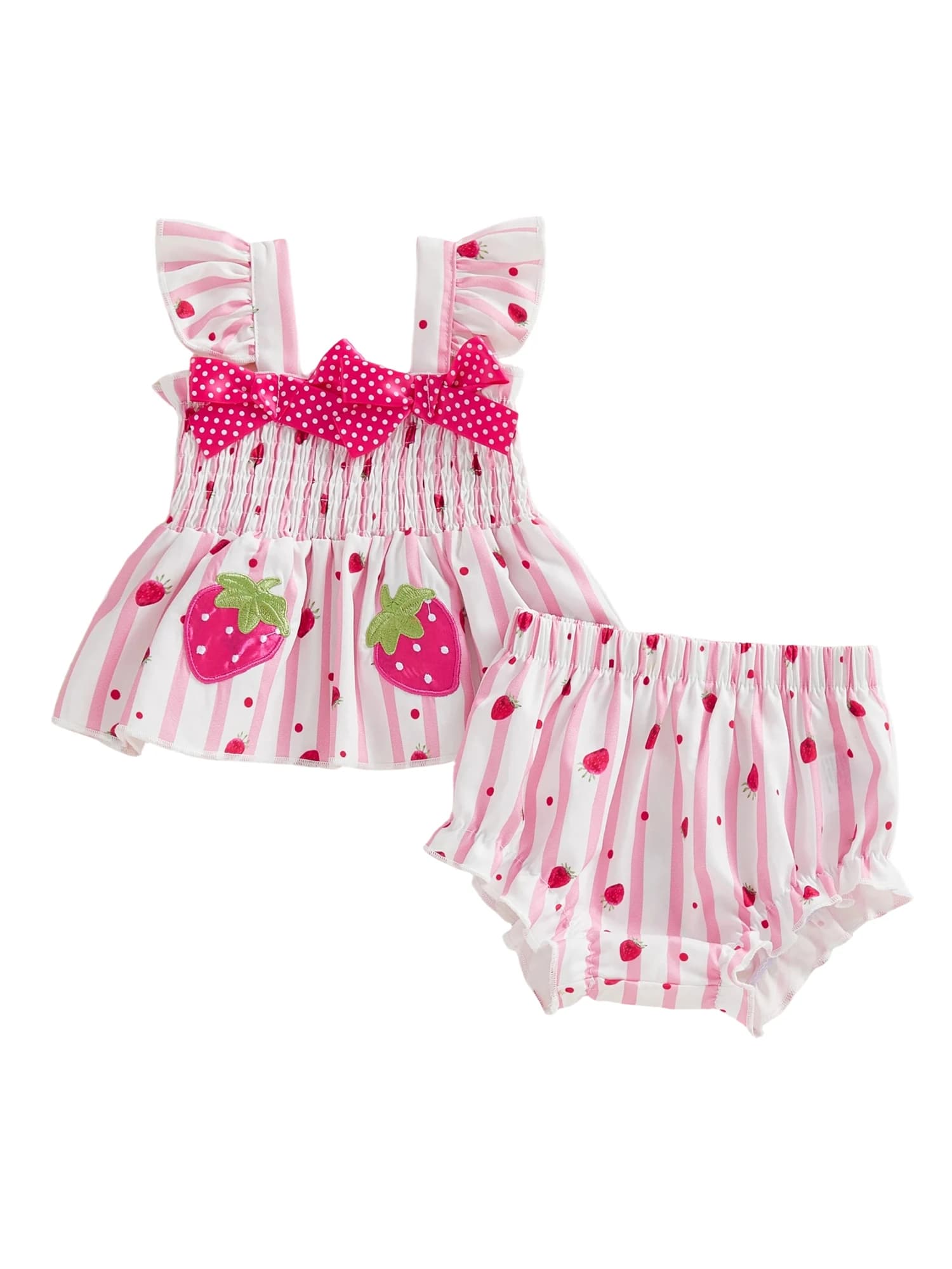 Canotta da bambina in 2 pezzi con stampa anguria e pantaloncini elastici in vita abbinati per il divertimento estivo